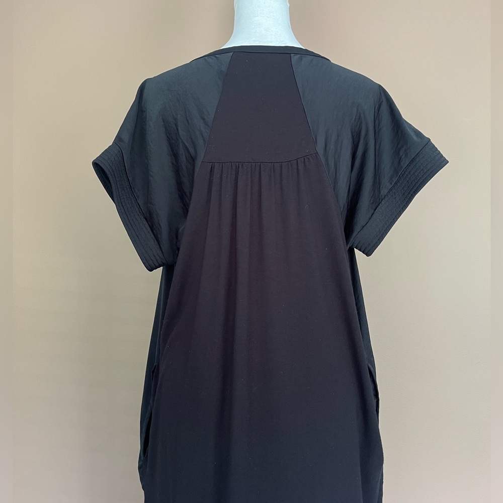 {Chico's} Tara Tee Dress Short Sleeve in Black - Size Chico's 0 (Small) - Picture 8 of 12
